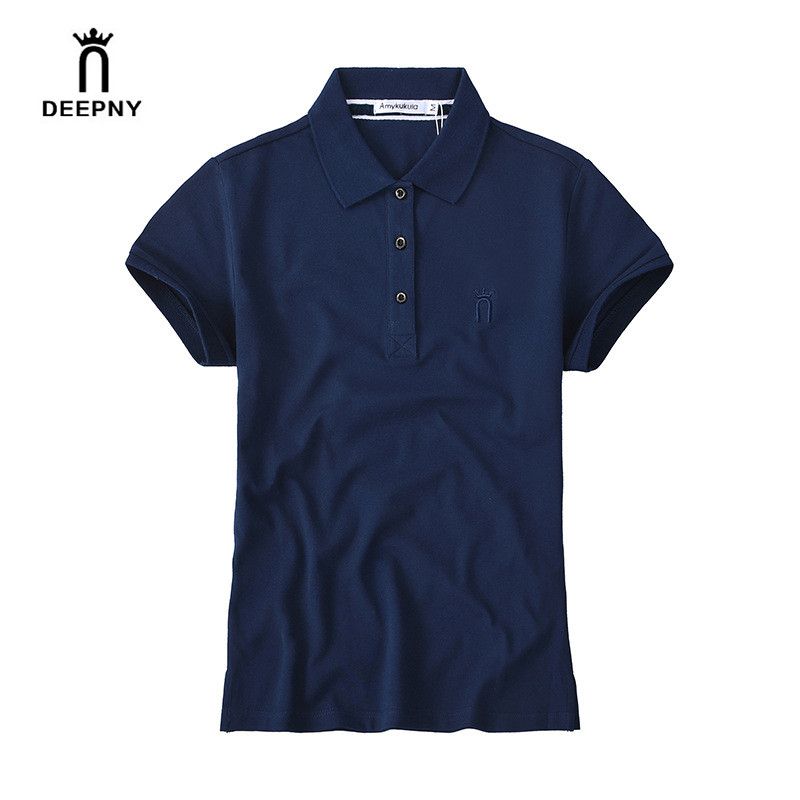 

Эластичный Тонкий Воротник Рубашки Повседневный Спортивный Короткий Рукав Navy blue S