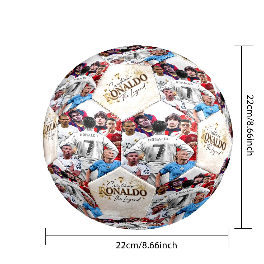 Ronaldo's Football Legends Unite Soccer Ball Size 5 Football Machine-Stitched Indoor/Outdoor Training and Matches Soccer Accessory