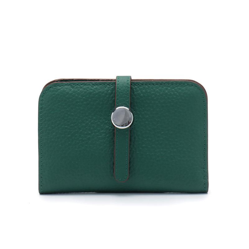 New Wallet Women's Short Genuine Leather Fashion Top Layer Cowhide Ultra-thin Strap Women's Wallet Cowhide Suit Clip