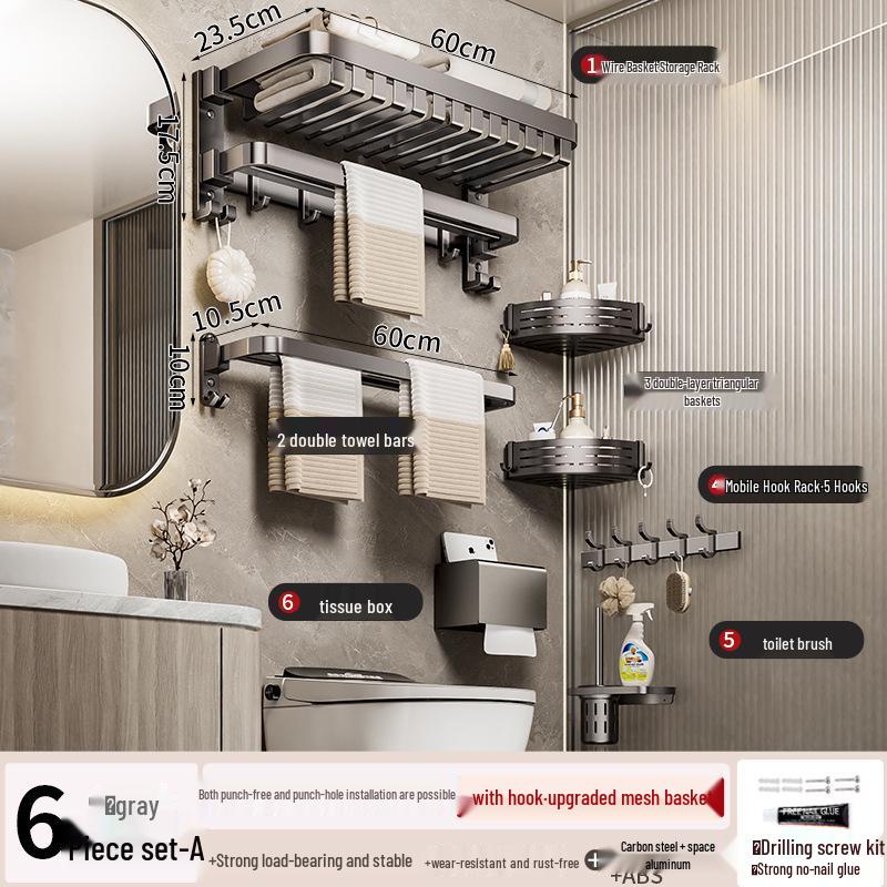 Wandmontierter, faltbarer Badezimmer-Handtuchhalter ohne Bohren