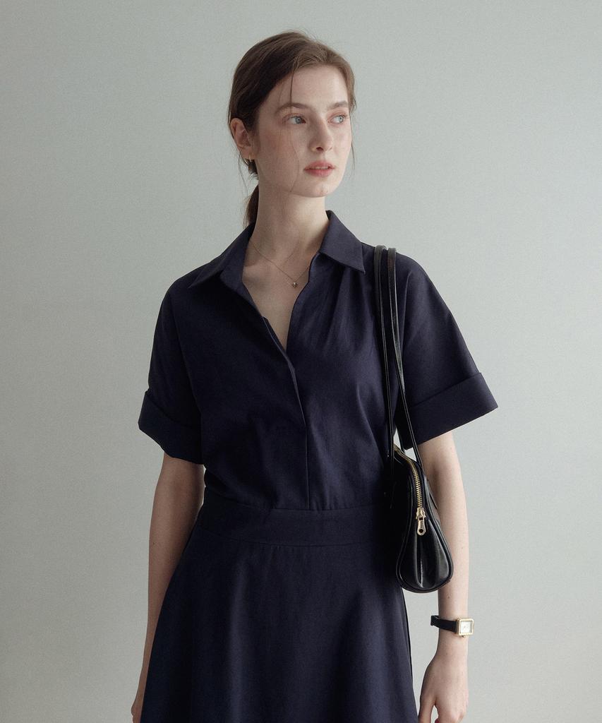 LENAV Esy Linen Kara One-Piece (Navy)