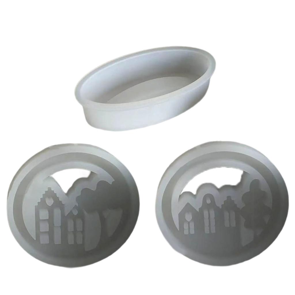 Wreath House Resins Molds for Making Tealight Holder Room Desk Decorations Wreath House Silicones Molds Base Mould
