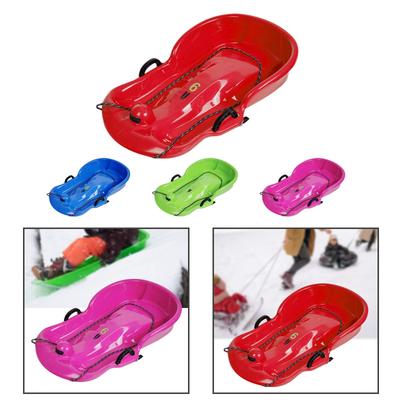 Winter Snow Sled Sleigh Sledding Toboggan Downhill Sleds with Brake Handle Kids Sledge for Holiday Garden Lawn Yard Backyard