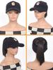 Synthetic Natural Straight Hair Ponytail Extension Wig Black Plush Shade Baseball Cap All-in-one Easy To Wear Hat Wig
