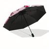 Hello Kitty,Tea Party Automatic Folding Umbrella-Simple 8-Rib Design, Bright Cartoon Pattern, Durable Iron Frame, Suitable For Travel, Outdo