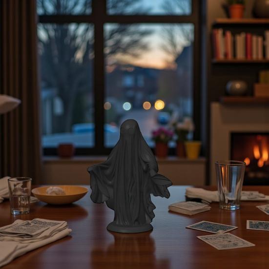 Halloween Ghost Figurine Gothic Ghost Statue Creepy Resin Robe Ghost Tabletop Ornament for Home Shelf Table Indoor Outdoor Decor