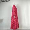BITCED Spring Women's Wear: Elegant Commuter Fashion - Printed Loose-Fit Plus Size Dress