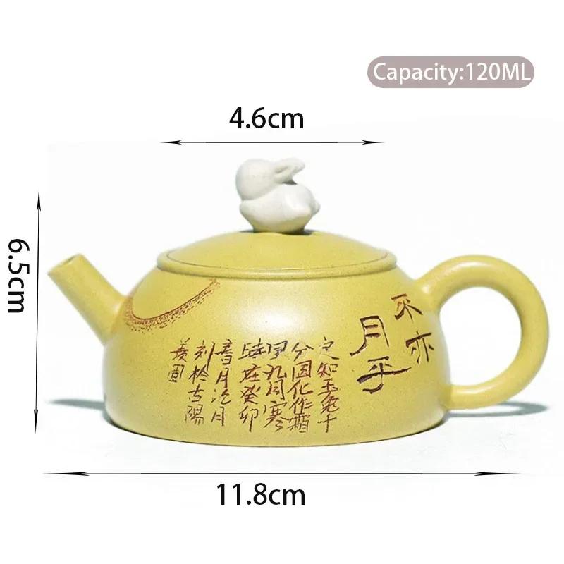

120ml Chinese Yixing Purple Clay Teapots Small Capacity Handmade Tea Pot Beauty Tea Infuser Kettle Raw Ore Zisha Tea Set