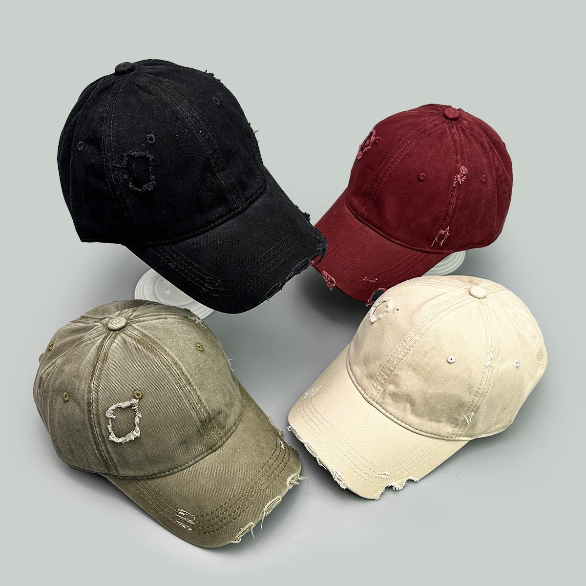 Charm Clothings Women's Rose Pink Solid Color American Hole Wind Baseball Cap Men's And Sunshade Side Gap Street Cap 52-60Cm
