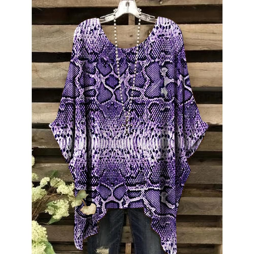 Camiseta de Mujer con Estampado de Leopardo Degradado 3D Animales Divertidos Estilo Casual Vacaciones Dobladillo Irregular Cuello Redondo Manga Corta Ropa de Mujer