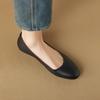 Leather Non-slip Flat-soled Work Shoes for Women's Spring and Autumn Shallow Mouth Single Shoes, One Pedal Small Leather Shoes