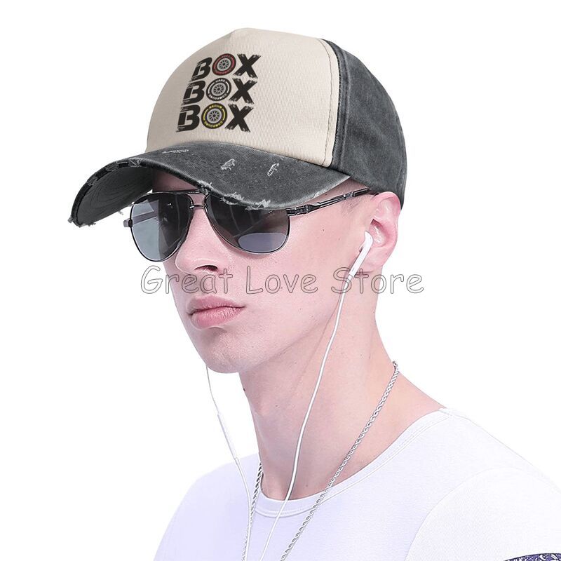 Box Box Box F1 Tyre Compound V2 Baseball Cap Formula 1 Snapback Caps Vintage Washed Cotton Cap Summer Retro Sun Visor Cap