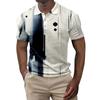 Camicia da Golf Estiva Stampata da Uomo Top a Maniche Corte con Bottoni Camicia Casual da Uomo