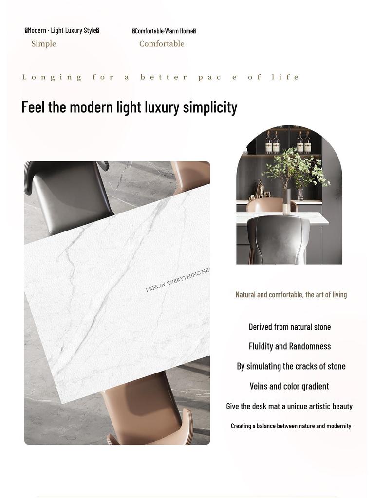 Elegant Marble Waterproof Placemat - Oilproof, Anti-scalding, Wash-free Table Pad for Coffee Tables