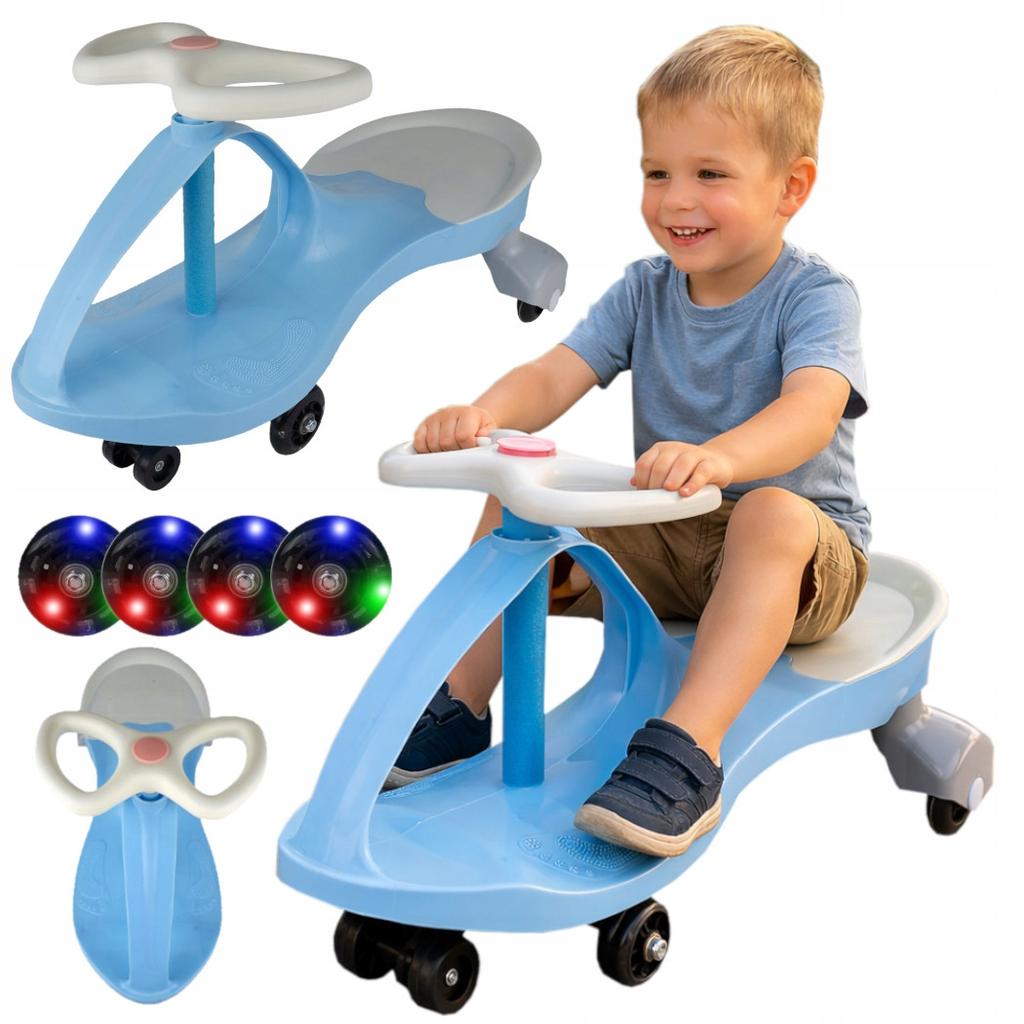 [5] Gravity Tretauto mit leuchtenden Rädern für Kinder LED BLAU ALV-U146N