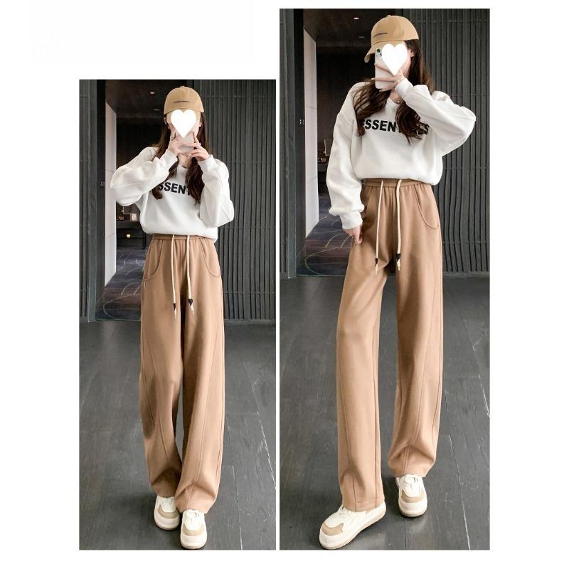 Узкие женские спортивные брюки-клеш весенне-осенние, с высокой талией, струящиеся, прямого кроя, повседневные, бананы S