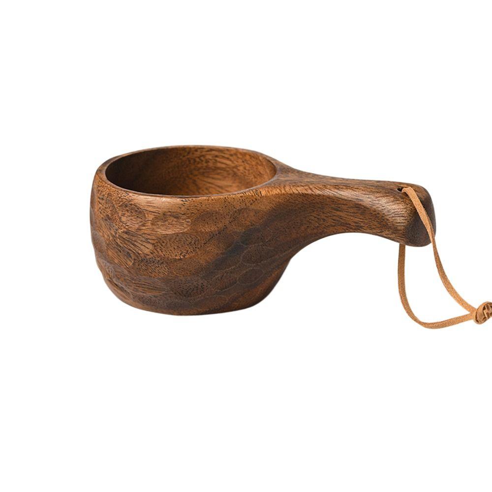 Camping Handy Cup Finnish Cup Rubber Wood Turtle Shell Acacia Wood Milk Cup Breakfast Cup Water Cup