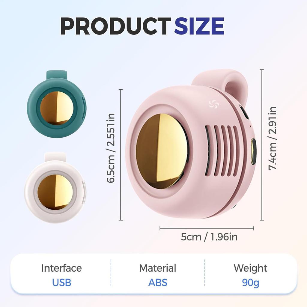 Mini Ventilateur à Clip Ventilateur Portable pour Cou et Taille Ventilateur Électrique à Refroidissement d'Air 900mah USB Ventilateur sans Pâles Rafraîchisseur d'Air Portable pour Extérieur Maison