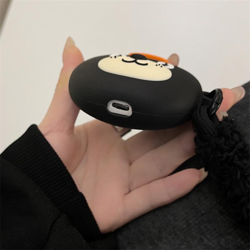 Orange hat black cat for AirPods Pro protective case 1/2 generation Apple Bluetooth headset cover AirPods4