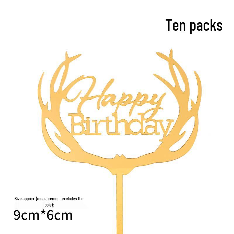 50 Stück Goldene Acryl-Kuchenstecker - Geburtstag, Festival, Muttertagsfeier