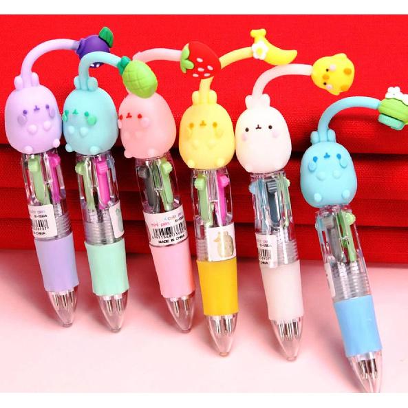 12 Cute Animal Ballpoint Pens, 4 in 1 Retractable Multicolor Ballpoint Pens, Multicolor Pens for Office School Household Supplies, Funny Pens for