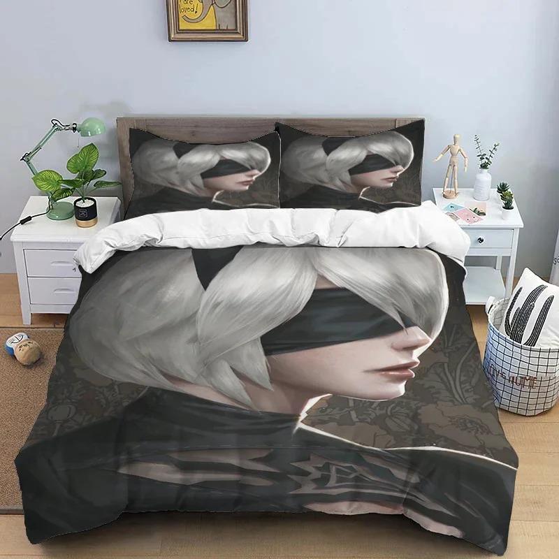 Comforter Comic Nier Art Print Three Piece Bedding Set Fashion Article Children Or Adults For Beds S S Bedding Set
