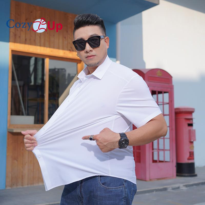 Уютные мужские трикотажные классические рубашки, влагоотводящие, без морщин, эластичная повседневная рубашка на пуговицах в 4 направлениях L белый