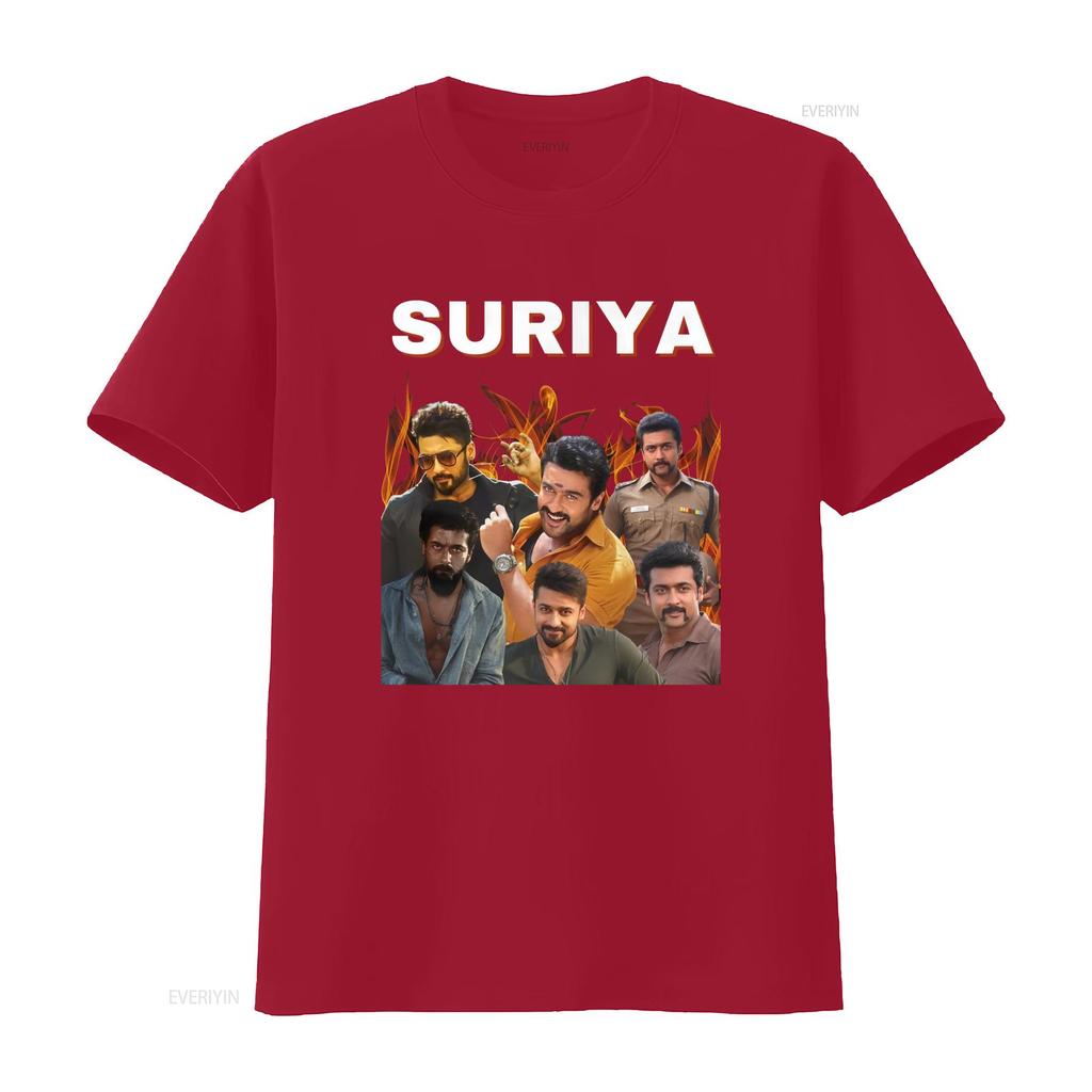 SURIYA Tamil T shirt vintage Washed Stretched Soft designer clothes Breathable fashion Slightly Versatile Comfortable graphic