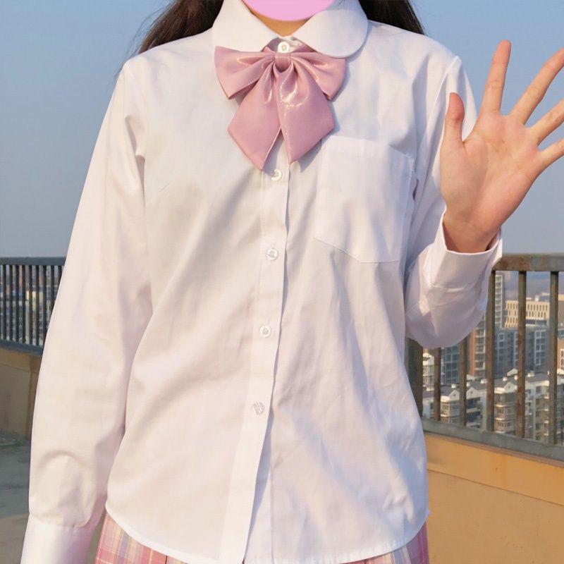 

Women s Loose Fit White Uniform Shirt - Spring/Summer Long Sleeve Basics 2XL