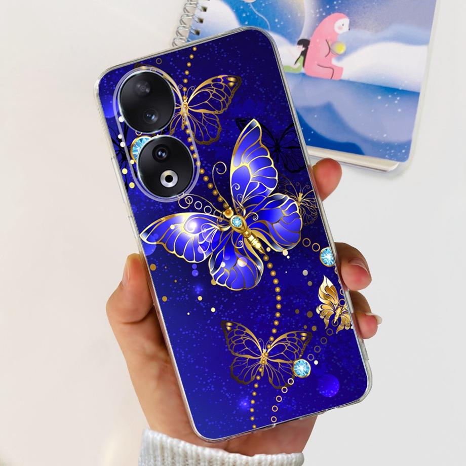 Para Honor 90 / Honor 90 Lite 90 Pro 90 Smart Case Funda de Silicona Suave Elegante de Lujo Hermosa Flor de Cerezo Fundas Tapa Transparente