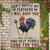 SHEIN Funny Chicken Tin Sign, Vintage Metal Wall Art for Kitchen Decor, Rustic Farmhouse Humor Sign with Saying, Country Kitchen