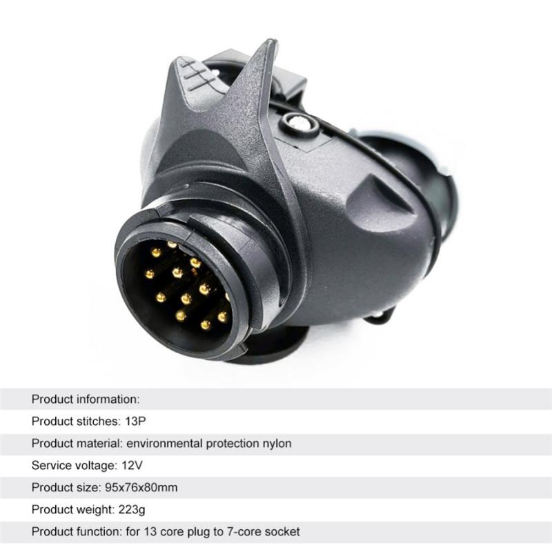 New 13 Pin Car To 7 Pin Plug Socket Adapter Converter Caravan Towing Tow Bar UK 12V