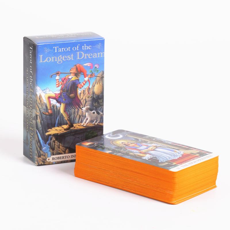 78Pcs Longest Dream Tarot Card Set Divination Tool With Detailed Guidebook Colorful Frame Fortune Telling Cards