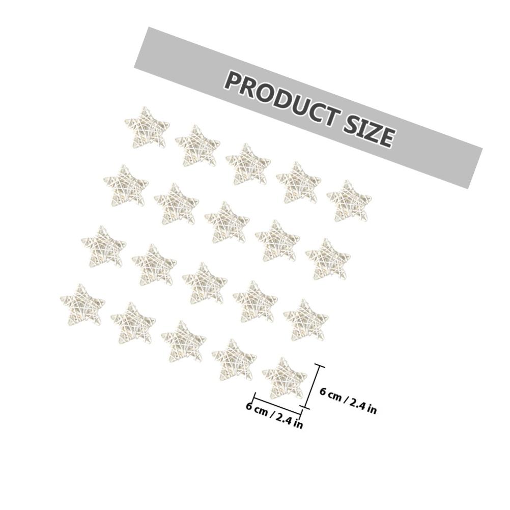 20 шт. Ротанговые звезды Рождественское украшение Натуральные цвета DIY Подвесное украшение Свадьба Домашний декор Деревенский белый