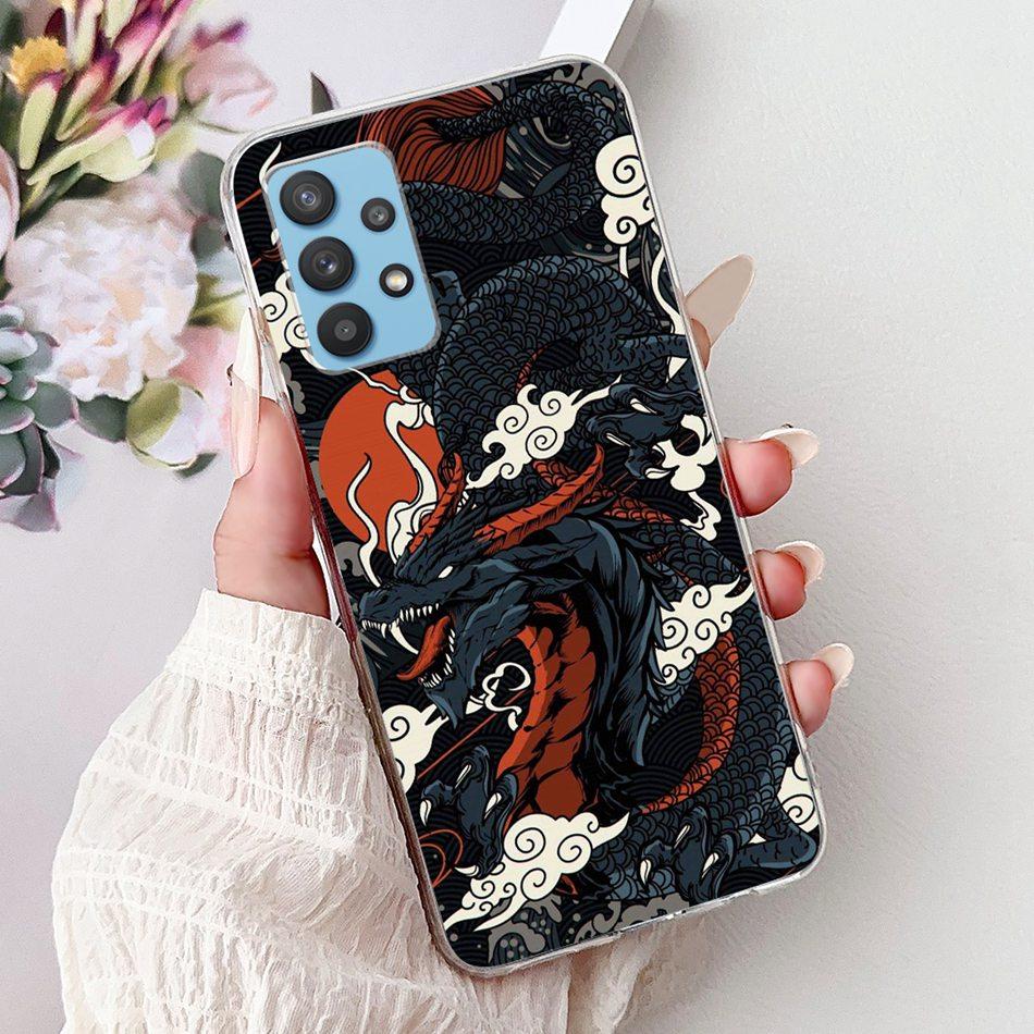 For Samsung Galaxy A32 Cool Dragon Tiger Painted Phone Case For Samsung A32 4G 5G SM-A325F SM-A326B Soft Silicone TPU Cases