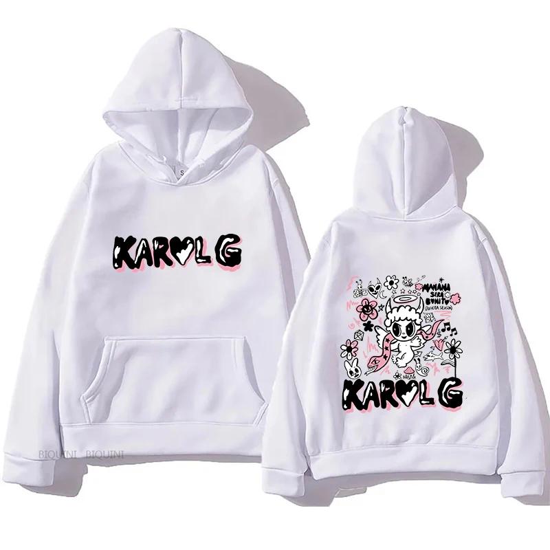 Men's Karol G Bichota Hoodies Streetwear Pullover Karol G Manana Sera Bonito Long Sleeve Sweatshirts Y2K Clothes Top