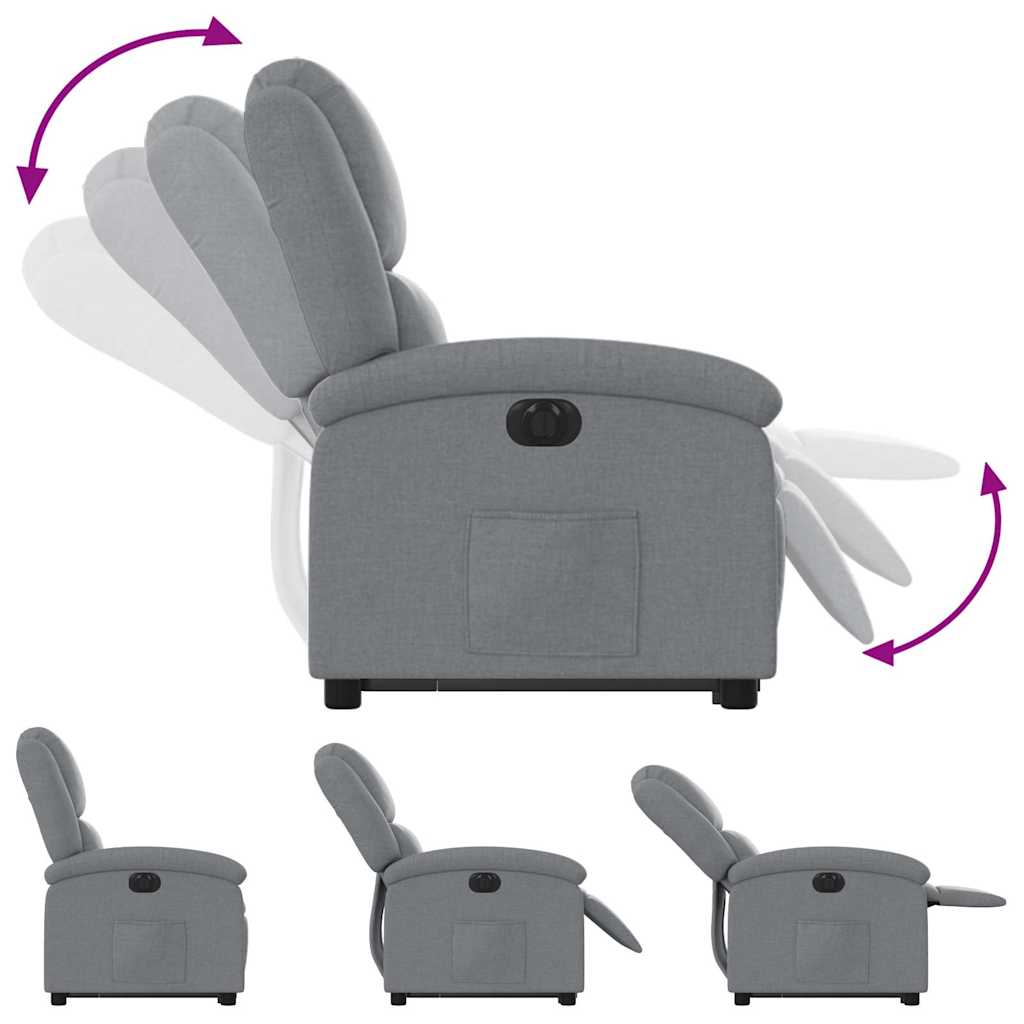 Vidaxl Lift-Up Massage Chair, Electric, Reclining, Light Gray