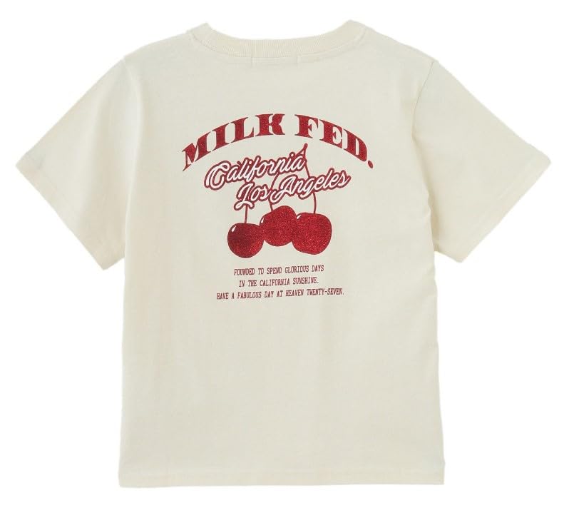 

Компактная футболка с шортами Milkfed Casual Glitter Cherry цвета экрю женская