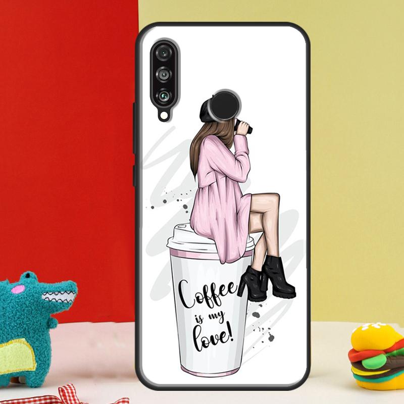 OK but first coffee For Huawei Nova 12s 12i 11i 8i 9 10 SE Y91 Y90 Y60 Y70 Y72 Y61 P20 P40 P30 Lite P60 Pro Case