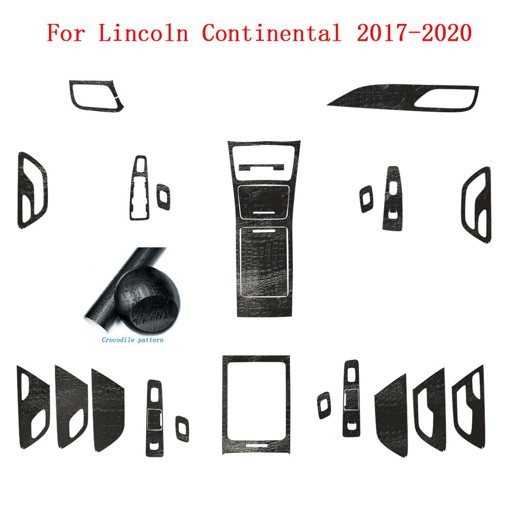 Car-Styling Carbon Fiber Car Interior Center Console Color Change Molding Sticker Decals For Lincoln Continental 2017-