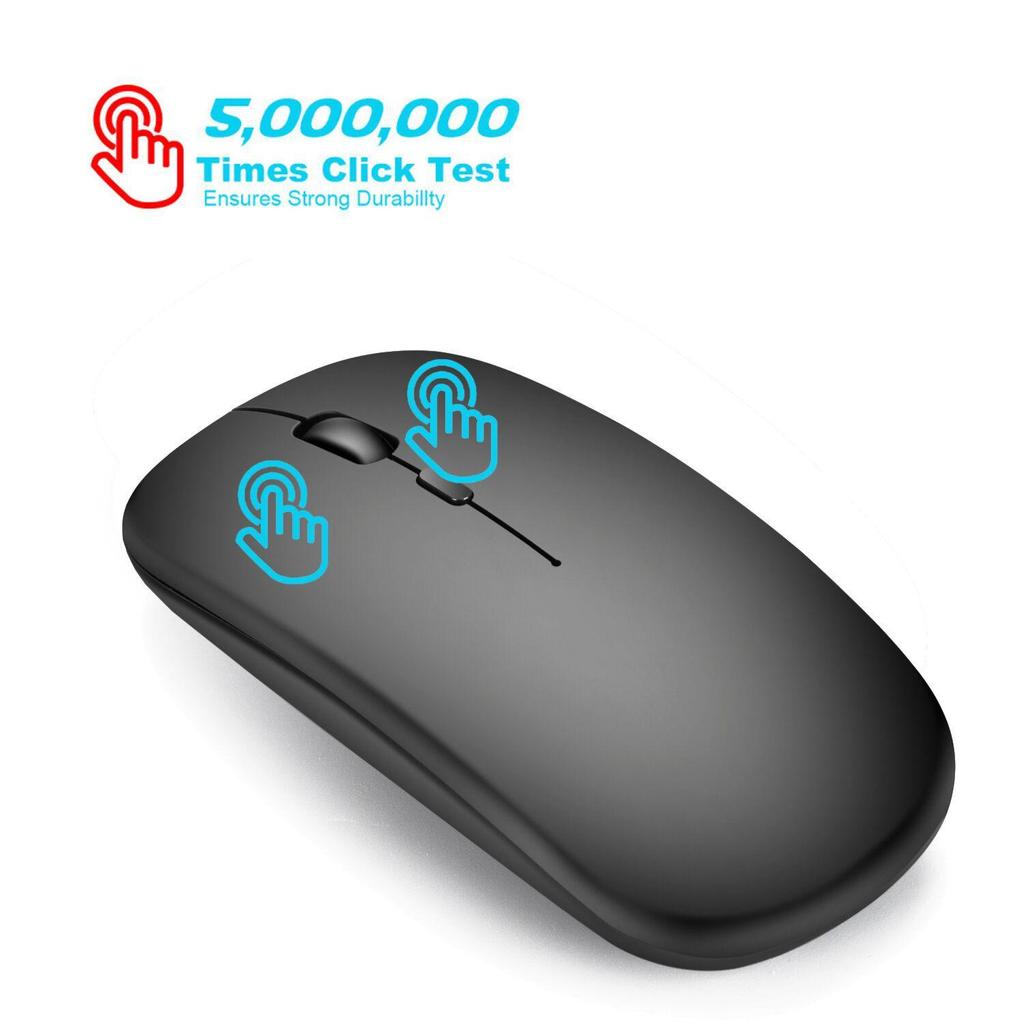 Wireless Rechargeable Mouse for Laptop Computer PC Slim Mini Noiseless Cordless Mouse 2.4G Mice for Home/Office