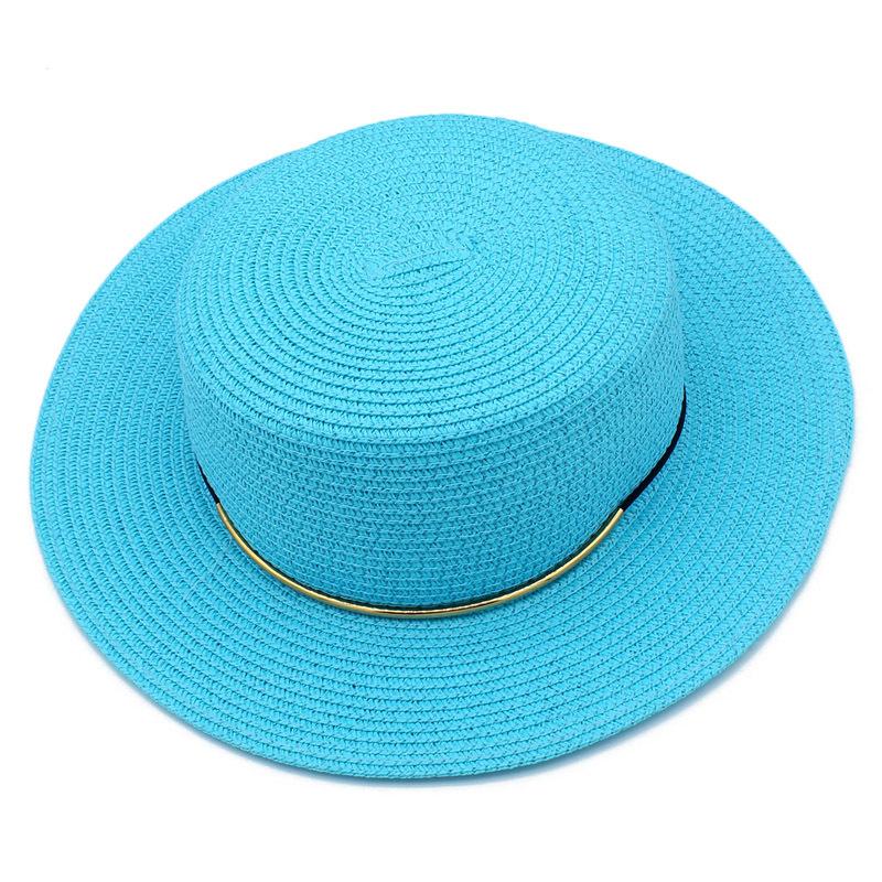 High quality Panama straw hat women's flat top visor spring and summer outing beach hat straw gentleman's hat