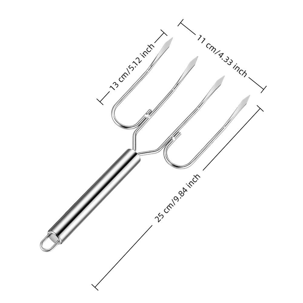 Vier-Zinken Steakgabel Edelstahl BBQ Grillgabel BBQ Besteck Barbecue Gabel Camping