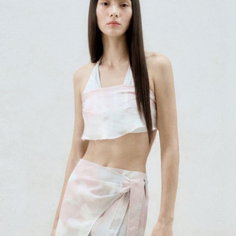 RE RHEE CHIFFON GRAPHIC SCARF