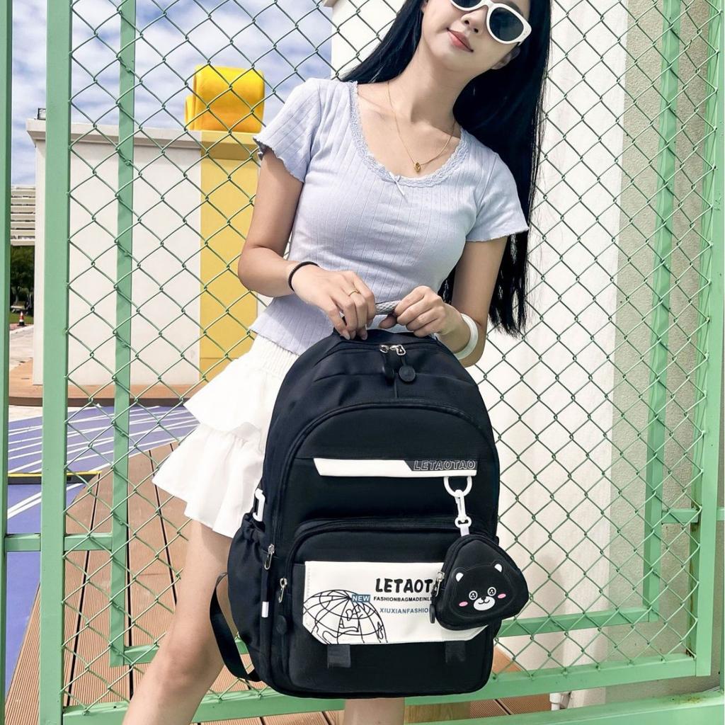 New student schoolbag Japanese trendy cool college student fashion backpack junior high school large capacity female high school backpack