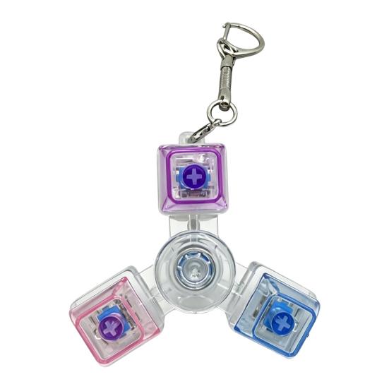 LED Light-up Keyboard Fidget Spinner Toy Decompression Button Finger Clicker Toy 2/3/4/5/6-Keys Fidget Keychain Stress Relief Desk Toy