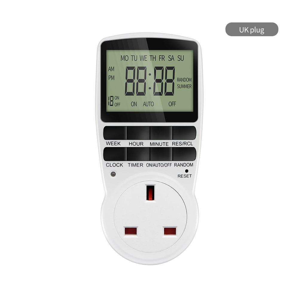 Electronic Digital Timer Switch 12/24 Hour Programmable Timing Socket 220V Kitchen Timer Outlet Time Control EU UK US AU FR Plug