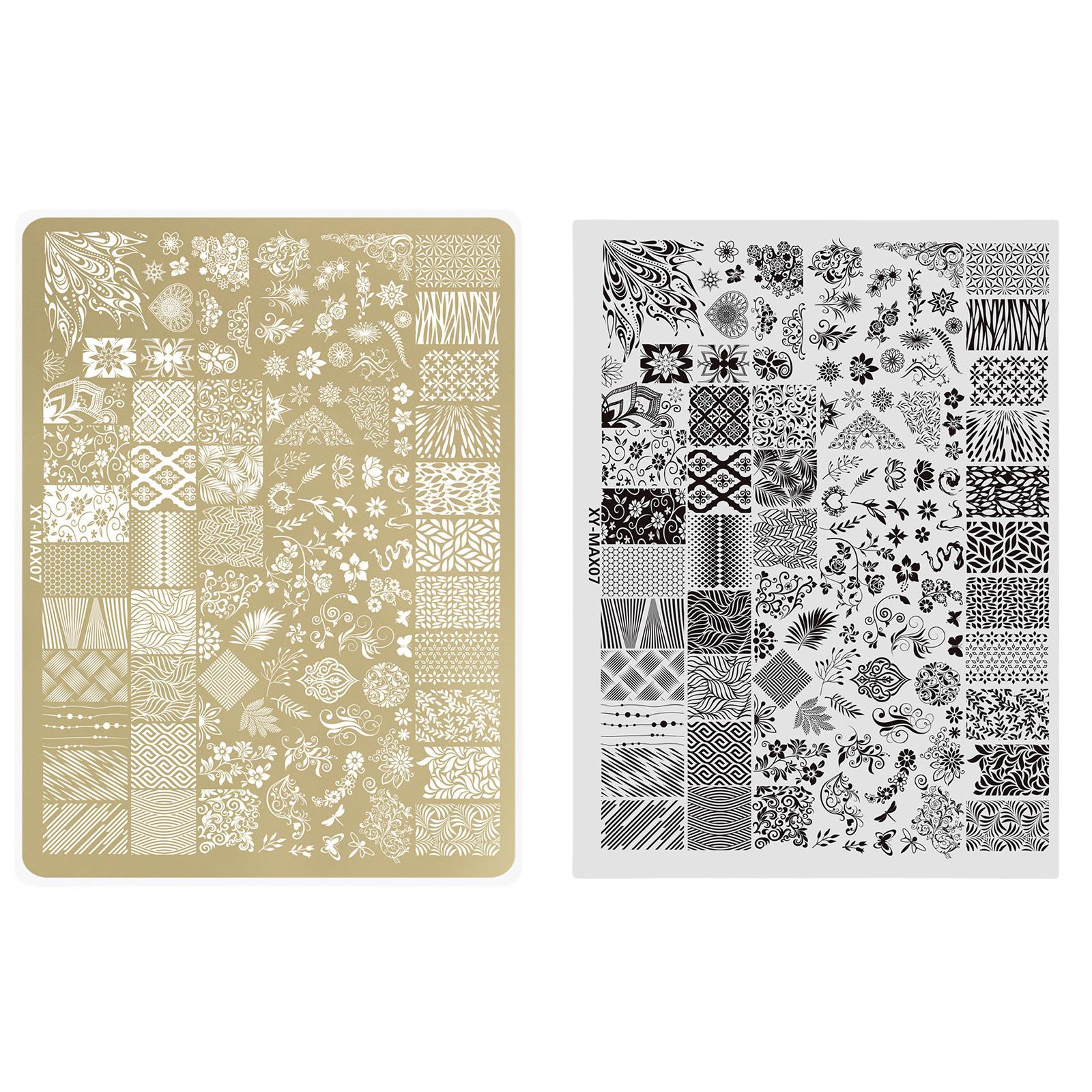 

Пластина для стемпинга ногтей, шаблоны для нейл-арта, кружевные цветочные пластины для нейл-арта для DIY украшений для нейл-арта, пластины для стемпинга нейл-арта 7