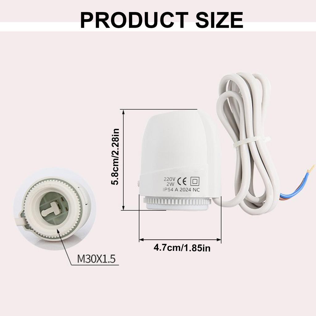 220V Normally Closed Electric Thermal Actuator Floor Heating Radiator Valve Thermostatic Radiator Valve Water Separator