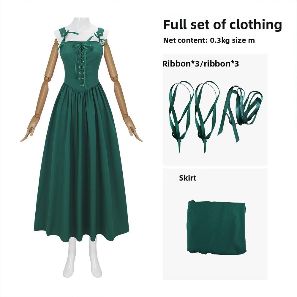 Renaissance Woman Dress With Spandex Fabric For Fantasy Role Play Cosplay